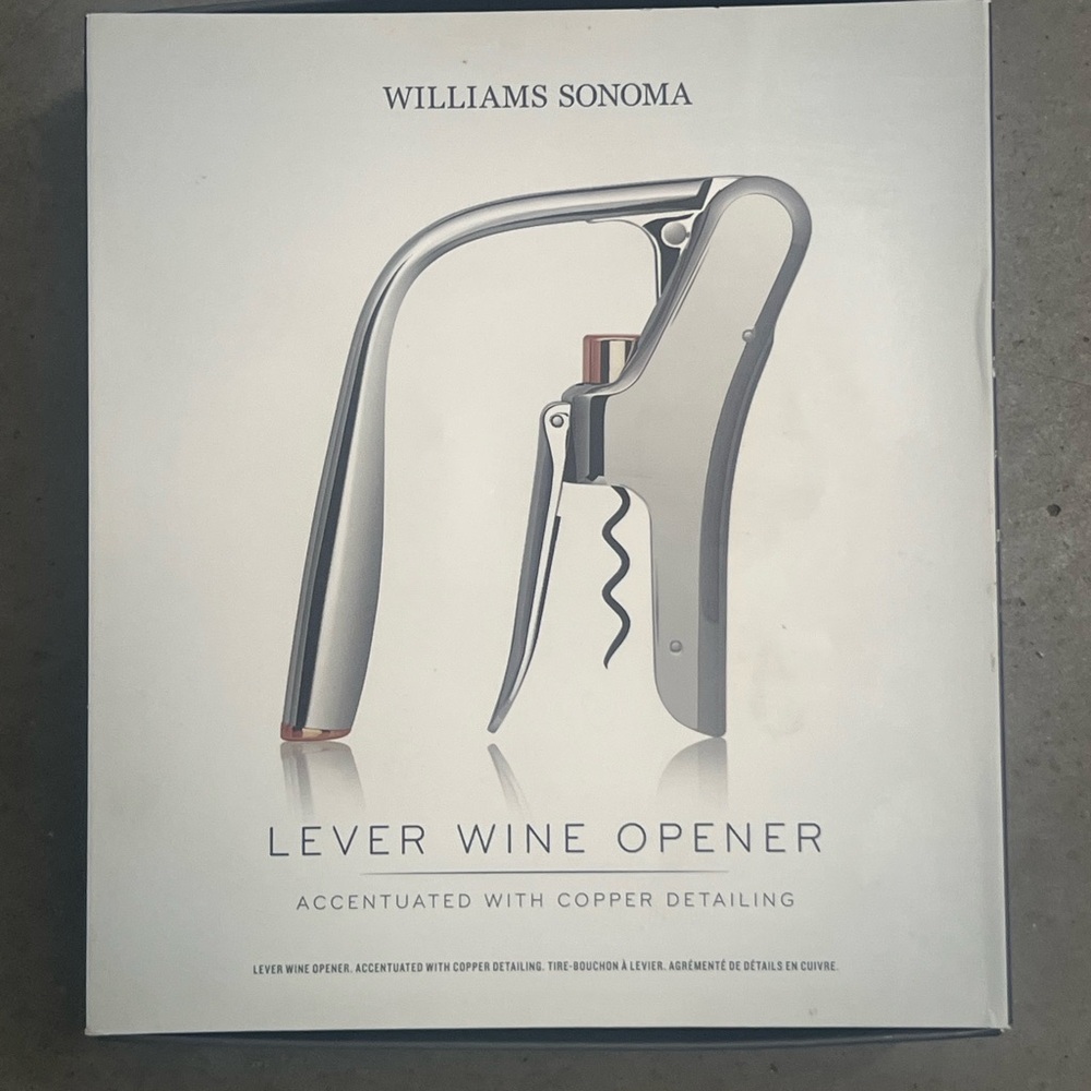 Williams Sonoma Lever Wine Opener Set in Box NWT